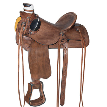 Western Horse Saddle American Leather Wade Ranch Roping Dark Brown Hilason